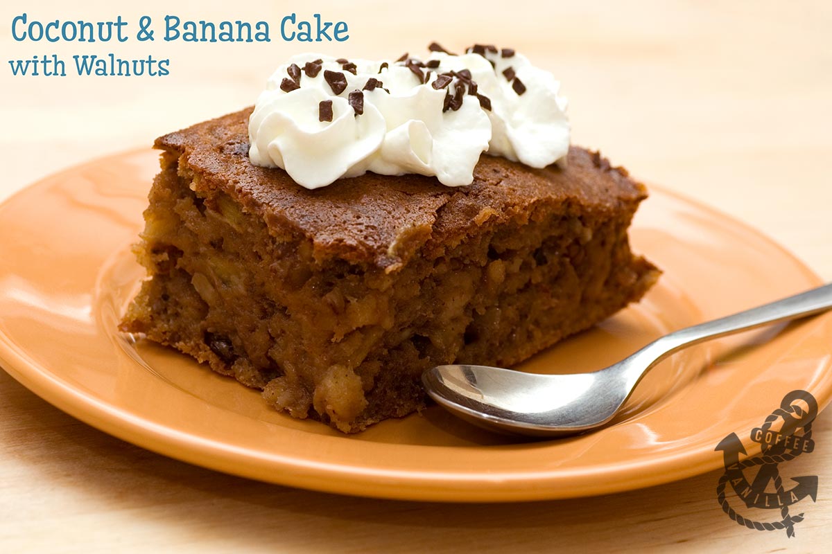 Coconut Banana Cake with Walnuts & Orange Juice » Coffee & Vanilla