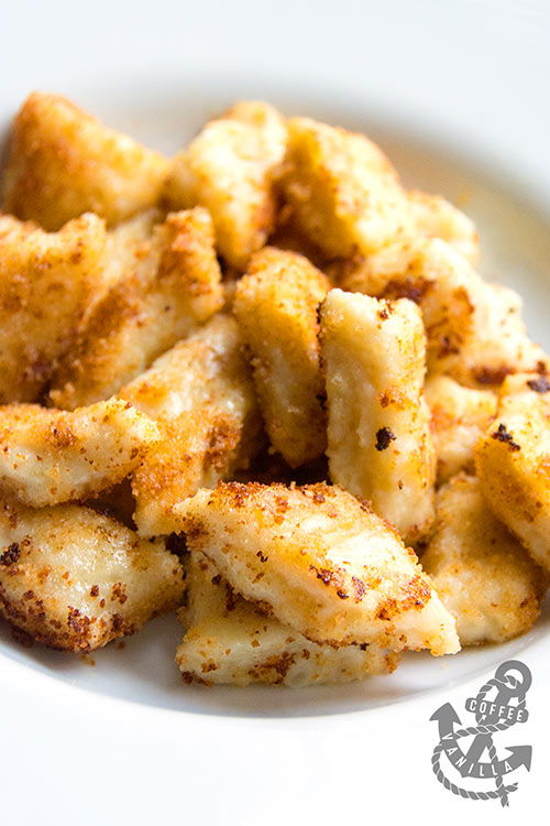 comfort food Polish potato dumplings refried on butter 