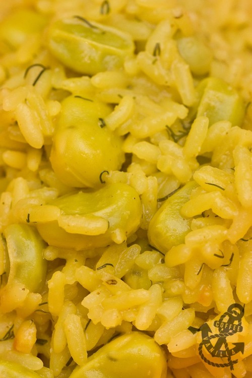 kurkuma curcuma turmeric rice with fava beans broad beans