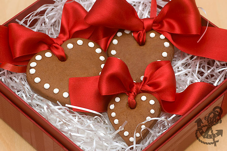 heart shaped Christmas tree cookies 