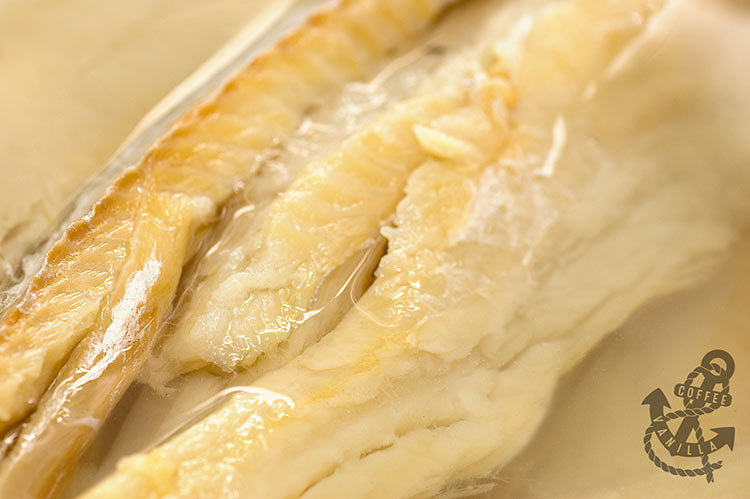 Jamaican cod saltfish soaked in water