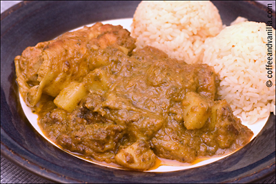 Caribbean chicken curry with coconut milk
