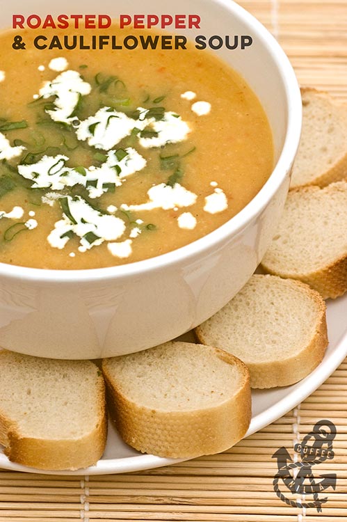 roasted red pepper and cauliflower soup healthy recipe