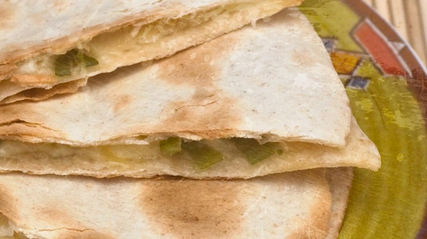 Quick Spring Onion Quesadilla