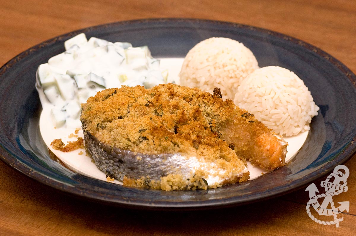 Salmon Baked in Breadcrumbs & Parmesan Topping » Coffee & Vanilla