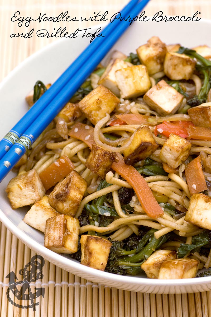 Egg Noodles with Purple Broccoli and Grilled Tofu » Coffee & Vanilla