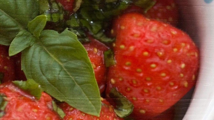 Balsamic Strawberries with Honey and Basil