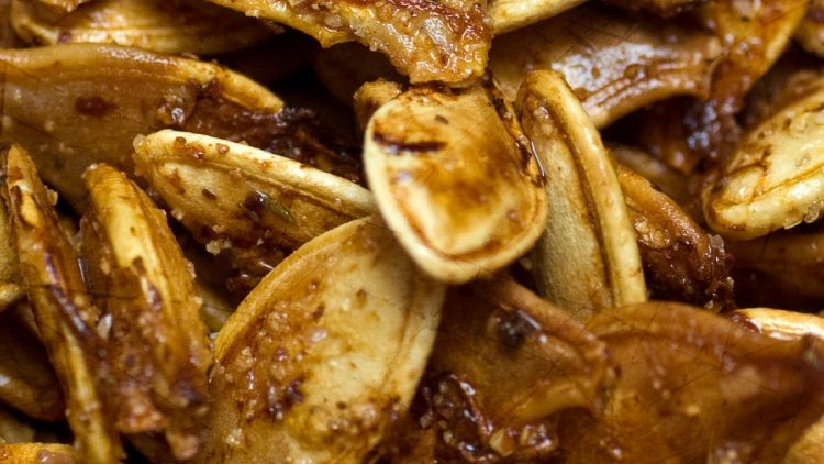 Roasted Pumpkin Seeds with Black Pepper, Garlic Salt and Butter