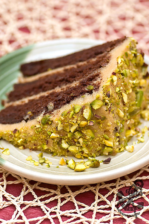 peanut butter chocolate cake recipe with pistachios