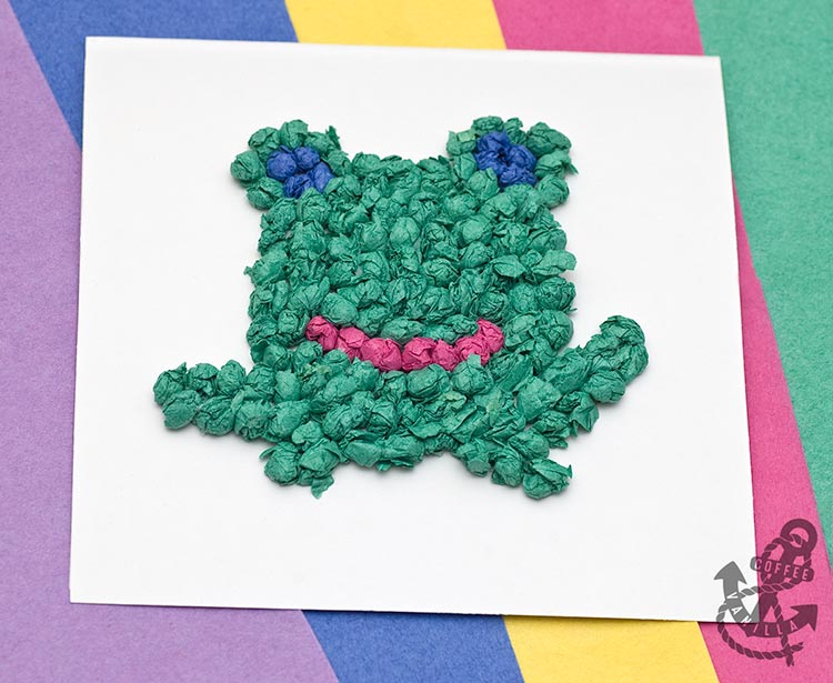 tissue paper frog card kids crafts