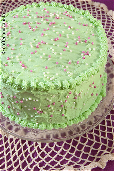 layered sponge cake with fresh fruits