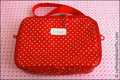 red white dots lunch bag