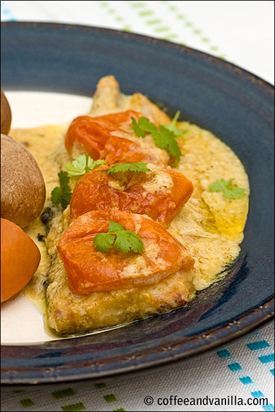 extremely easy Caribbean coconut curry baked fish recipe