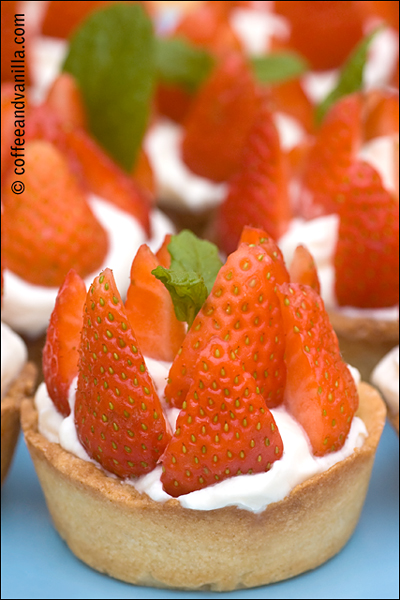strawberry tarts with fresh whipped cream