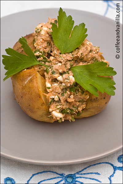 jacket potato smoked mackerel cottage cheese parsley