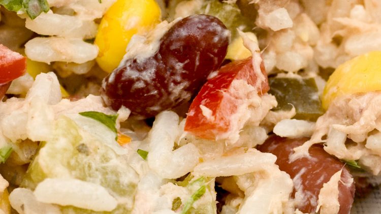 Rice Salad with Tuna, Corn and Parsley