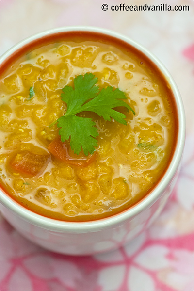 red lentil curry coriander sauce for rice