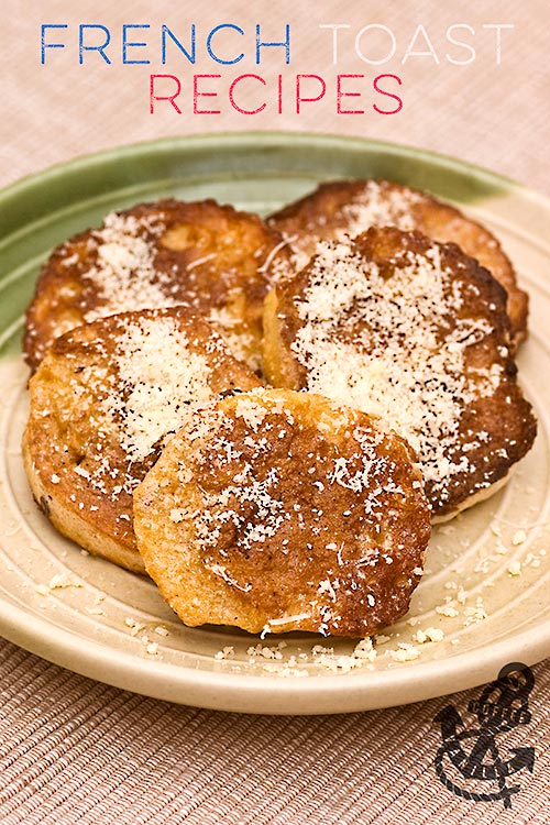 spicy version of traditional French toast recipe or spiced with cinnamon and nutmeg