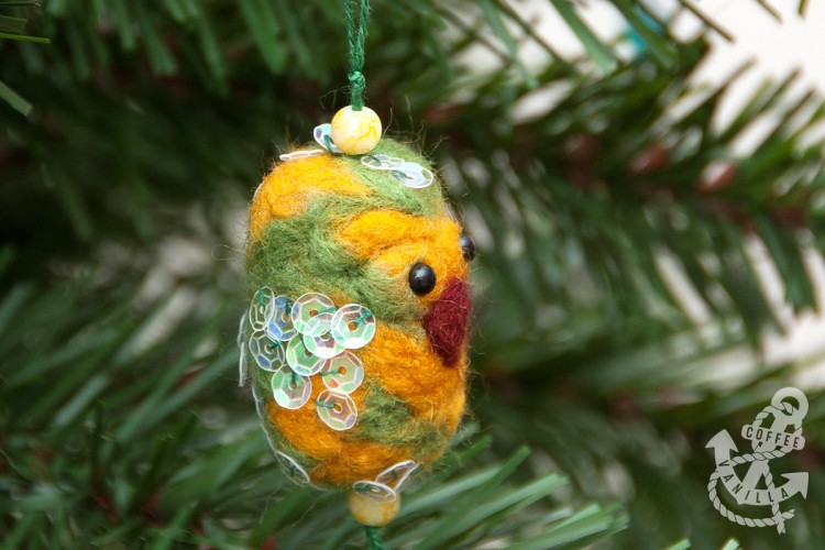needle felted parrot decoration ornament gift idea