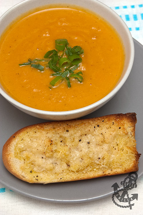 Roasted Pumpkin & Sweet Potato Chowder and A Jack-O-Lantern