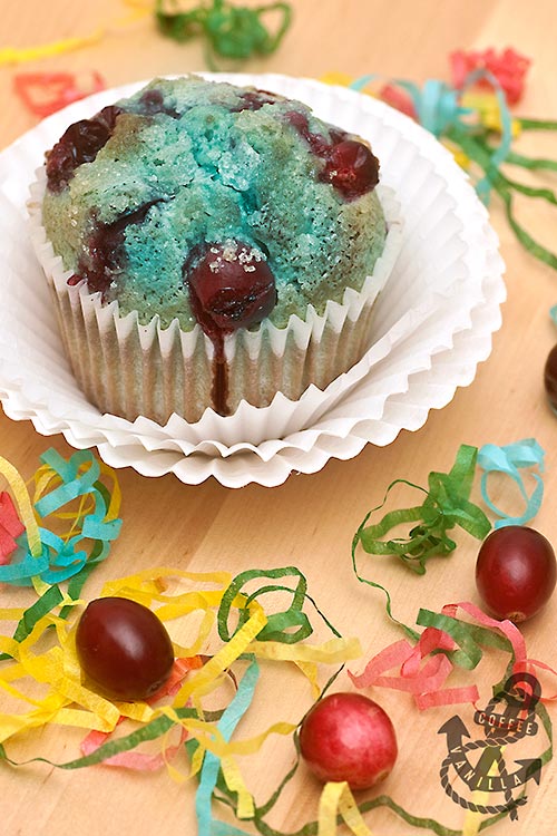 blue muffins with smurfberries