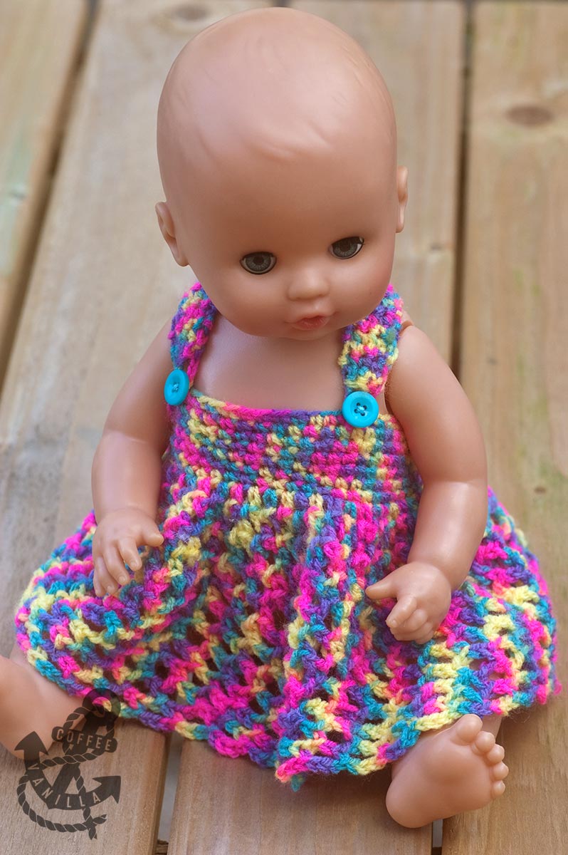 Doll's Dress Crochet Pattern For Baby Dolls & Teddy Bears » Coffee