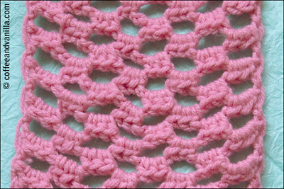 crochet mesh scarf step by step
