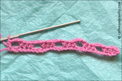 crochet mesh scarf step-by-step