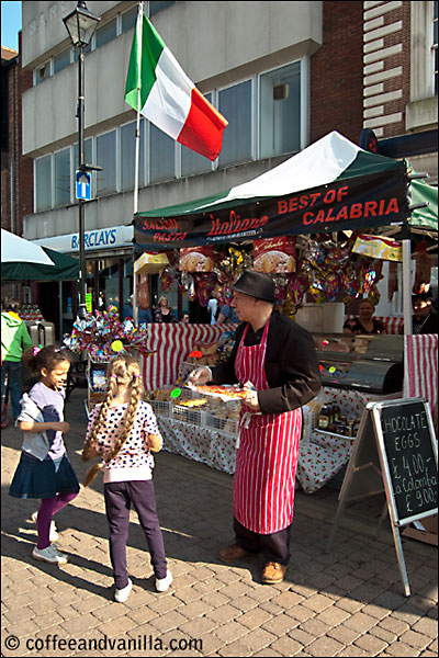 Staines High Street market Italian food