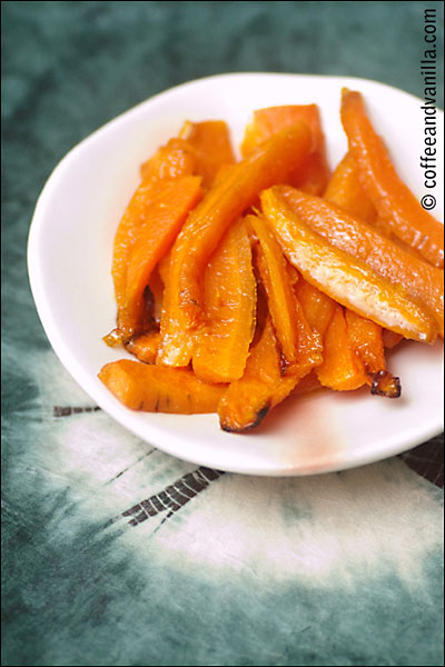 roasted carrots with virgin sesame oil and zesty ginger honey