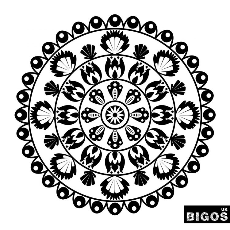 Polish folk pattern mandala