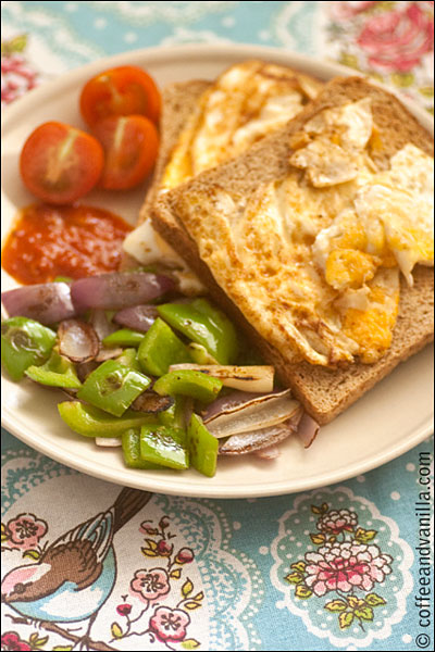 shargrilled veggies fried up breakfast