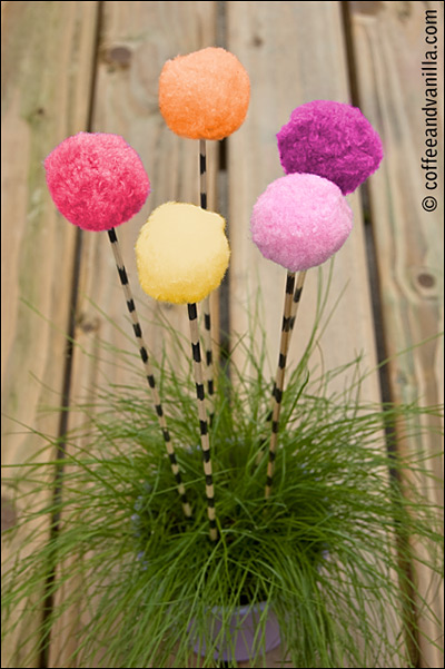 Diy Truffula Fluffy Pom Pom Trees From The Lorax Coffee Vanilla