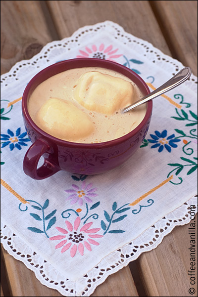 coffee with scoop of vanilla ice cream