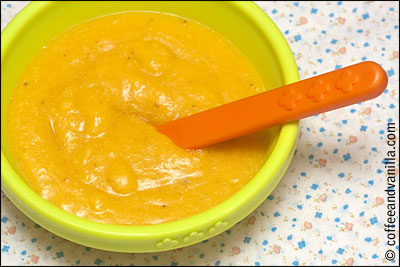 baby food with butternut squash and sage