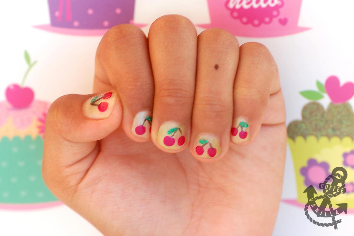 Summer Kids' Nail Art - Cherry Fingers & Watermelon Toes » Coffee & Vanilla