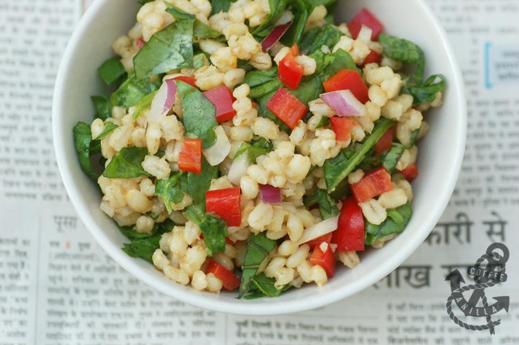 low calorie pear barley salad