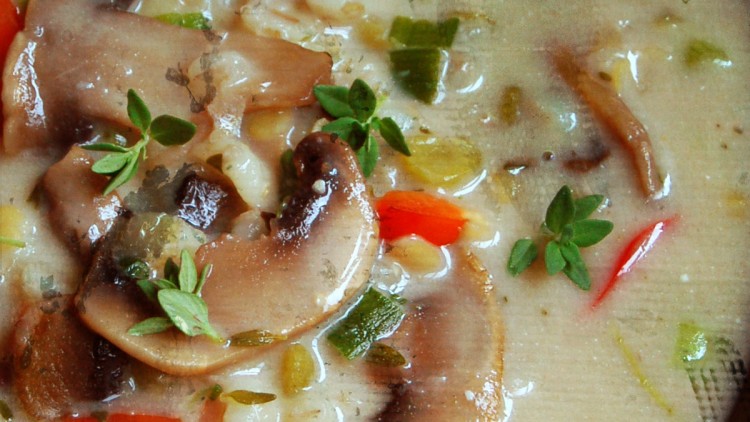 Barley Stew with Smoked Garlic, Mushrooms & Lemon Thyme