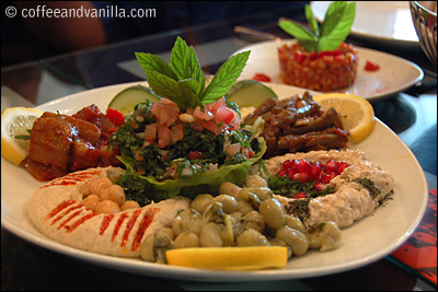 hommus, hummus, moutabel, labneh, foul mkala, loubieh, moussakaa