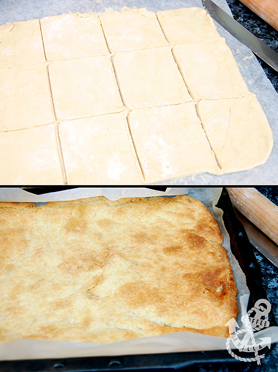 puff pastry filled with vanilla custard cream