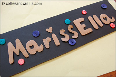 Handmade girl's room name sign