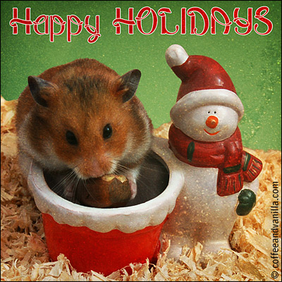 hamster Santa snowman