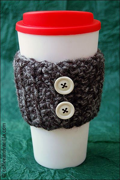 crochet cosy for travel coffee cup