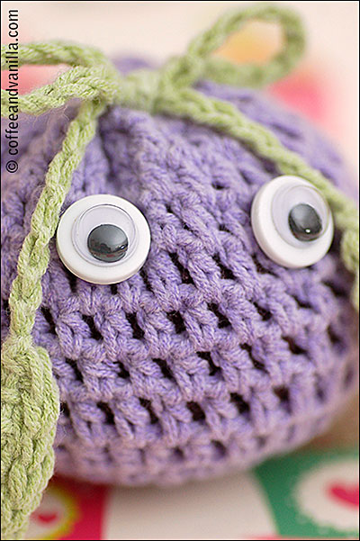 DIY crochet toy with googly eyes