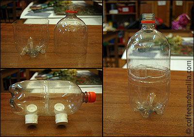 step by step recycled bottle piggy bank tutorial