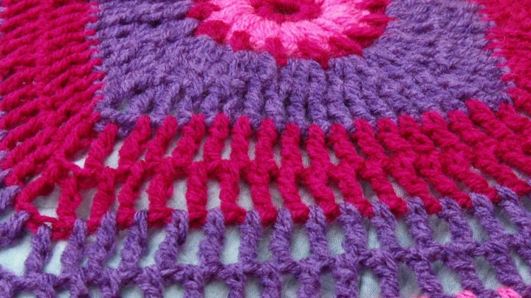 Crochet Granny Square Pillowcase with Puff Stitches