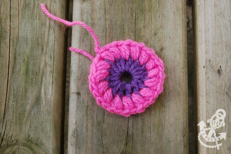 step by step granny square with flower