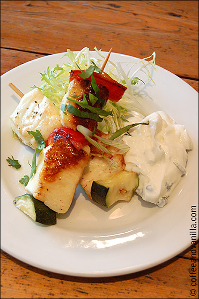 Greek halloumi cheese skewers