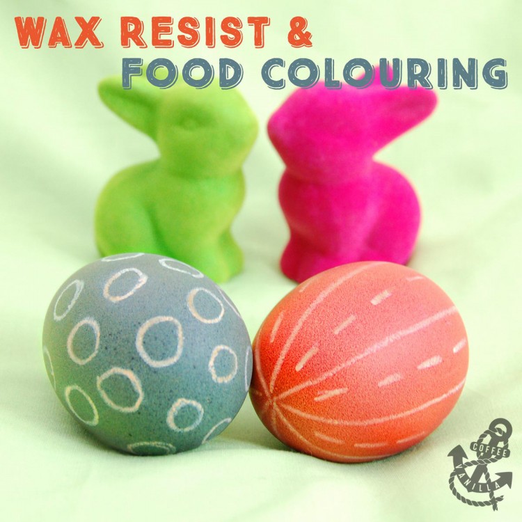 decorating Easter eggs with wax resist 