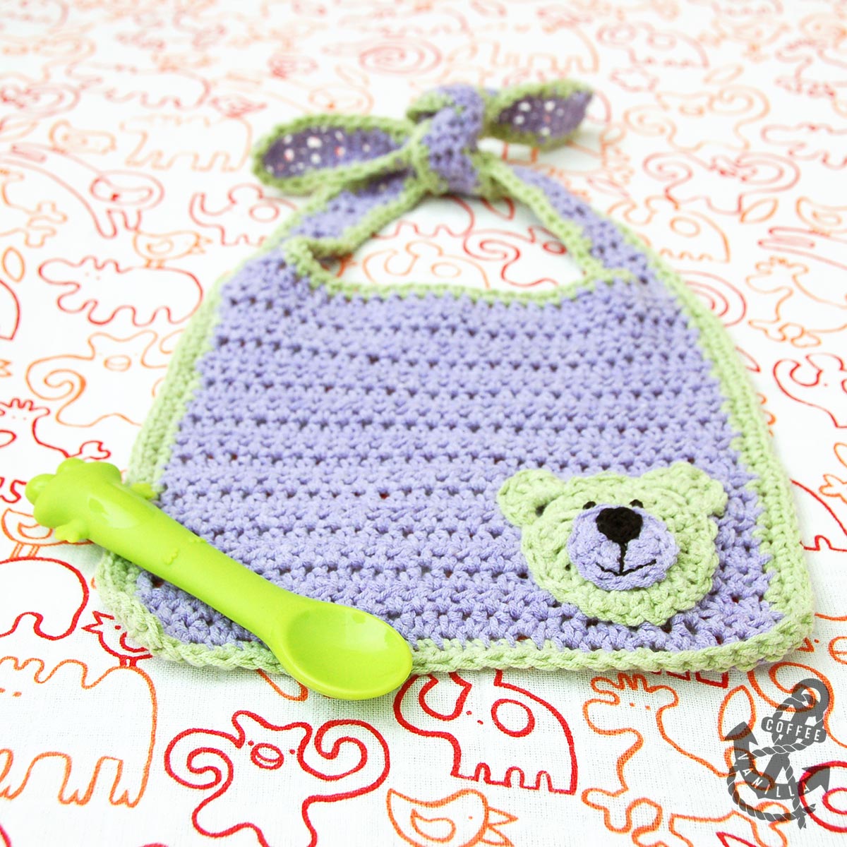 Cute Baby Bib with Teddy Bear Motif Crochet Pattern » Coffee & Vanilla